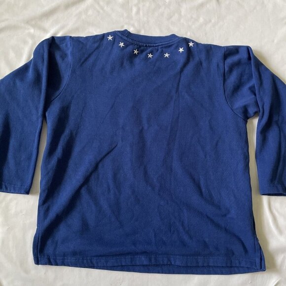 Quacker Factory Womens Blue Long-Sleeve Snowman & American Flag Embellished Shir - Picture 10 of 12